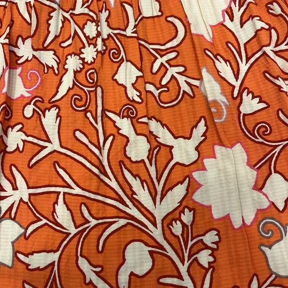 Knox Rose Women’s Orange Floral Vneck Flowy Dress Size S - Picture 6 of 8